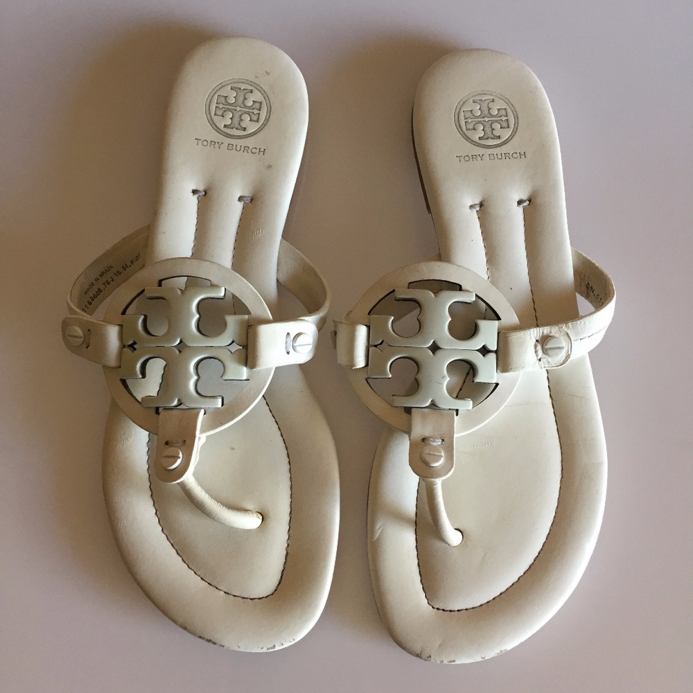 Tory Burch Miller Enameled Metal Double Sandals